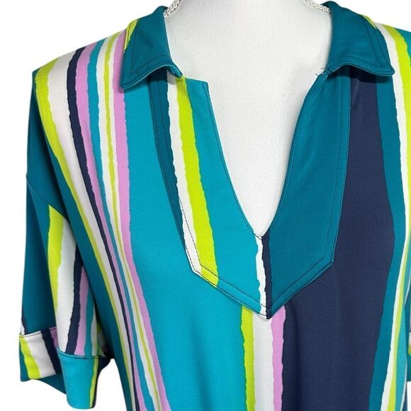 TORI RICHARD Honolulu Show Your Stripes Dress Size X-Large Striped Multicolor - Picture 4 of 11